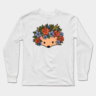 Hedgehog with flowers Long Sleeve T-Shirt